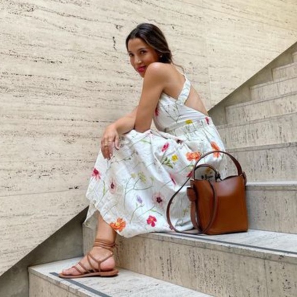 H&M Meadow Collection Linen Blend Dress Bloggers Fav - Picture 3 of 16